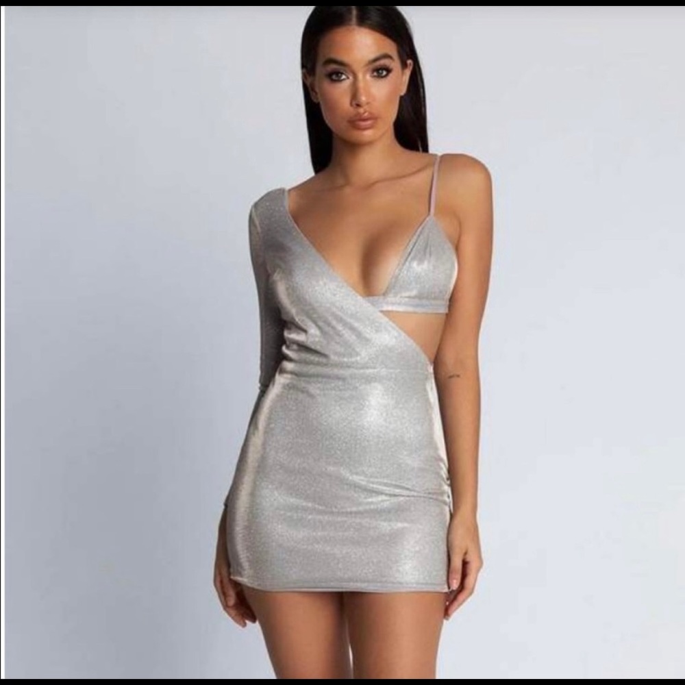 Meshki Liliana shimmer dress